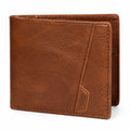Portefeuille pliant 12 x 9.5 x 2 cm en similicuir marron pour adulte style classique