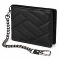 Portefeuille à chaîne 12 x 9.5 cm en similicuir noir style biker