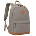 Sac à dos 30 x 14 x 42 cm textile gris et marron à compartiments zippés
