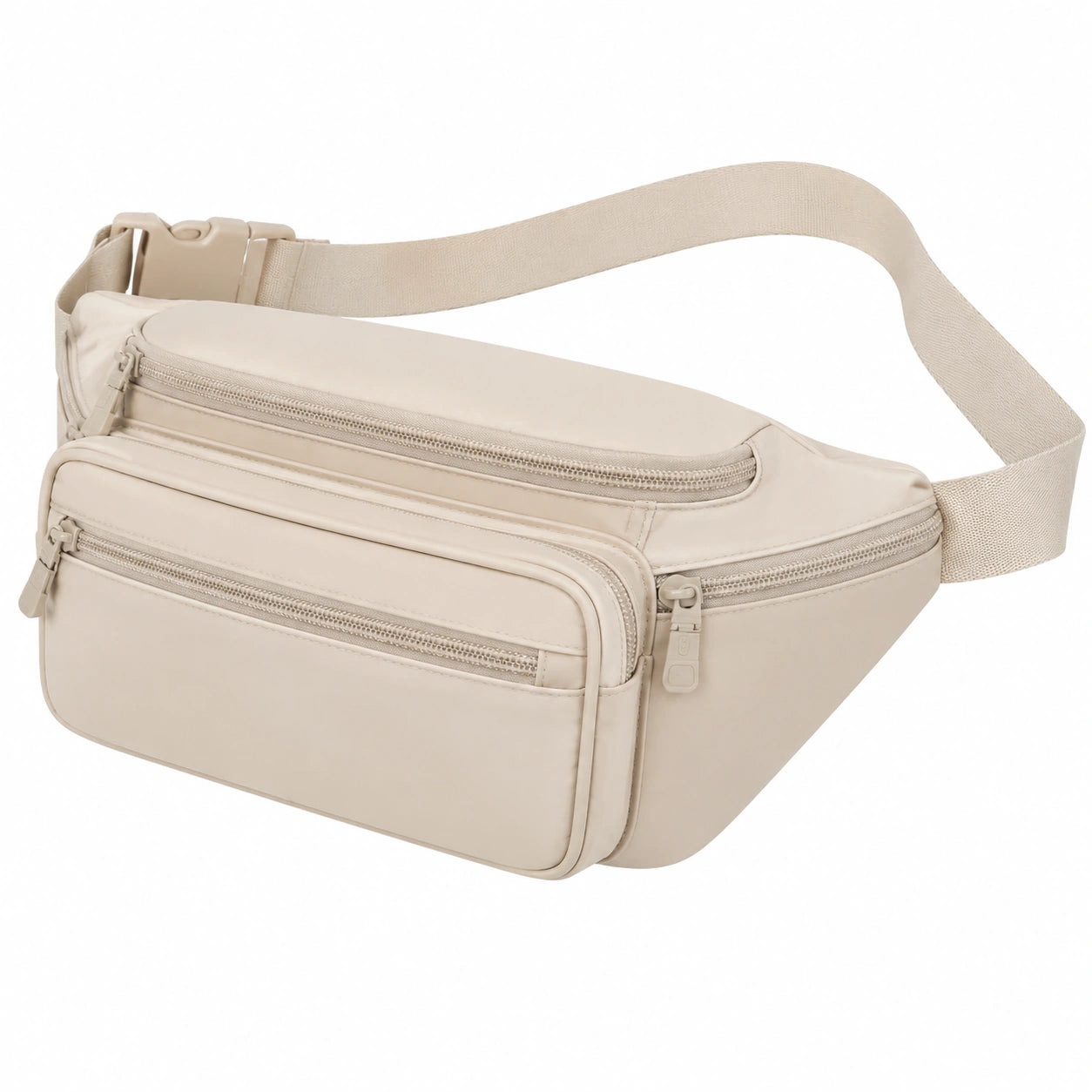 Sac banane 30 x 15 x 8 cm en similicuir beige à bandoulière réglable