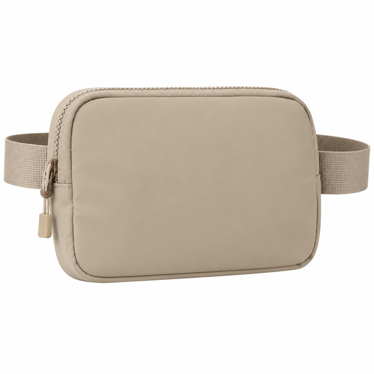 Sac banane 20 x 5 x 14 cm beige en textile synthétique à fermeture zippée - format compact