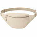 Sac banane taille unique en tissu côtelé beige - ceinture réglable