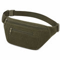 Sac banane 30 x 15 x 12 cm en tissu côtelé kaki pour rangement quotidien avec sangle réglable
