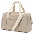 Sac de voyage 45 x 25 x 28 cm en textile synthétique beige à bandoulière