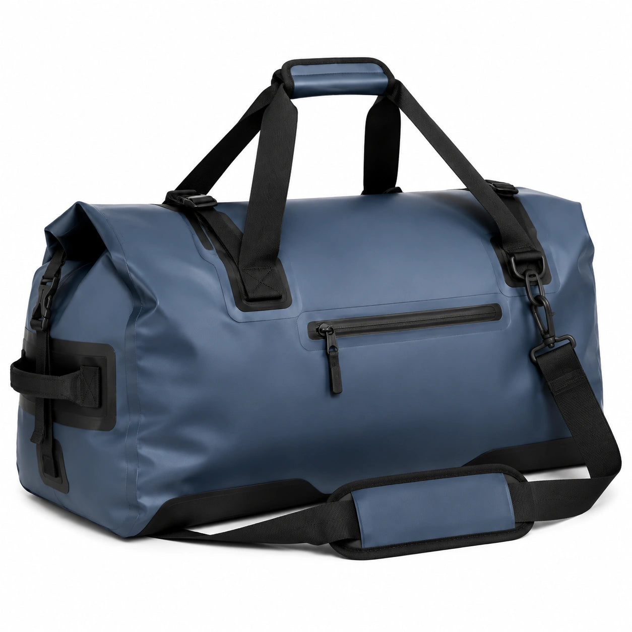 Sac polochon 60 cm bleu marine en matière synthétique déperlante avec bandoulière réglable